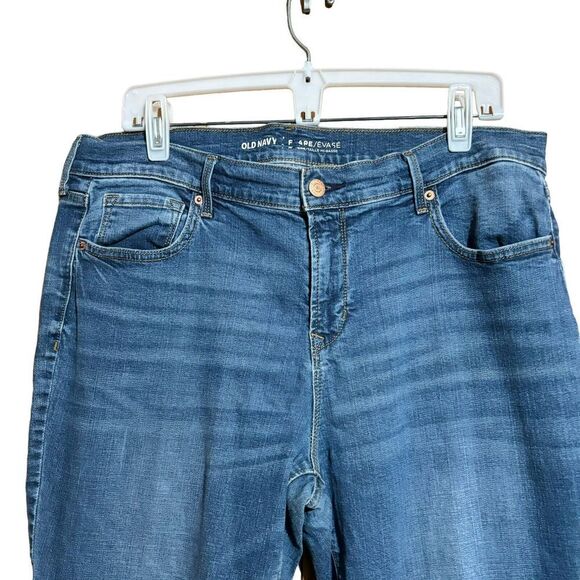 Old Navy Jeans Womens 14 Blue Flare Mid Rise Stretch Denim Bottoms - Picture 2 of 9
